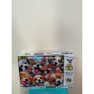 Prime 3D Puppy Selfies 500‎ Piece Jigsaw Puzzle Fun Family Activity